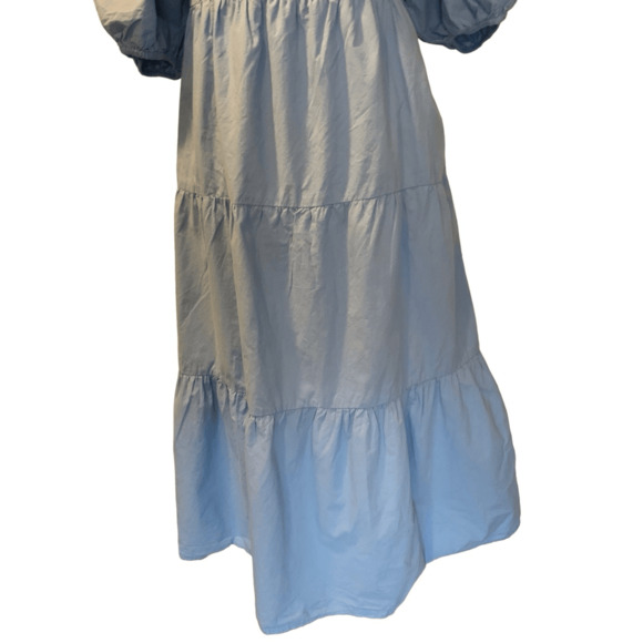Anthropologie Blue Ruffle Tiered Dress - Picture 10 of 11